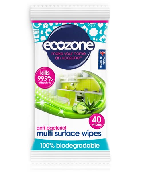 Ecozone - Antibacterial Wipes - Pack of 40