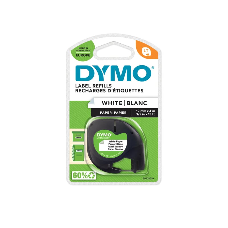 Dymo - Letratag Paper Label Refill - Black on White