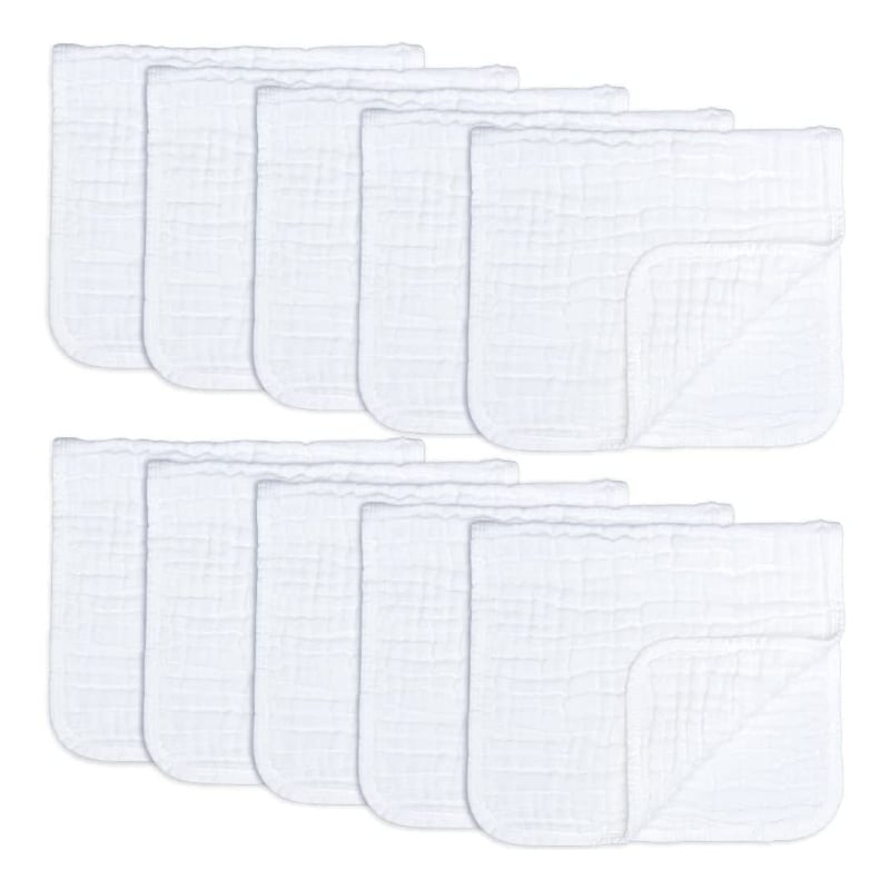 Baby Soft Muslin 2 ply Cloths - Pack of 10
