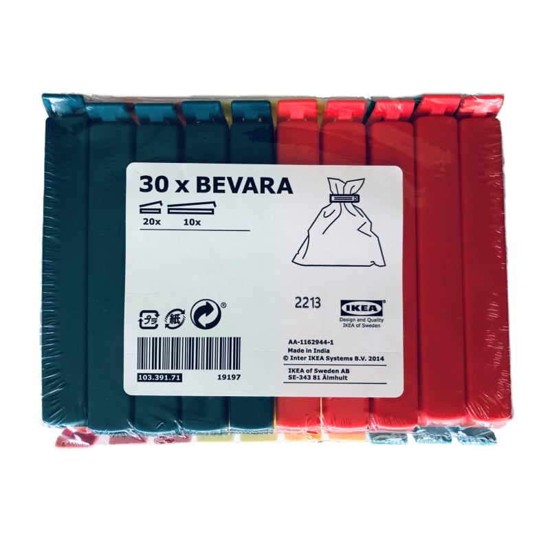  Ikea Bevara Sealing clip, assorted colors, 10-pack